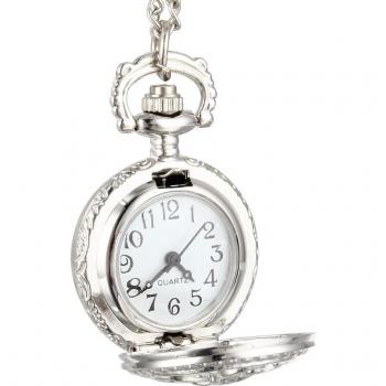 Montre de poche à quartz avec motif floral