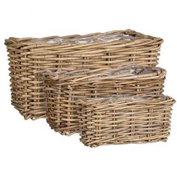 Paniers d’extérieur en rotin « Jorck » – Pack de 3