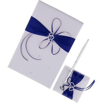 Set de stylo et support en satin pour mariage