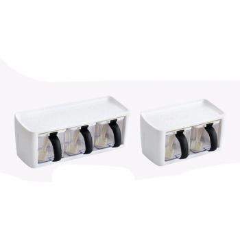 Spice Storage Boxes with Handle and Spoon, 2 Pcs