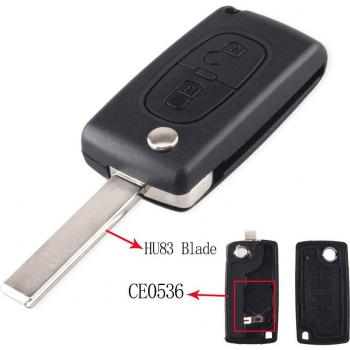 KEYYOU 2BT Flip Key Shell for Peugeot 107 207 307 308 407