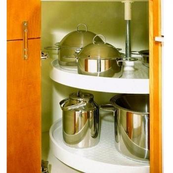 Eckschrank 90 x 90 cm mit Drehboden und Kunststofftablar