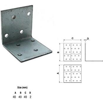Industrial Strength 2mm Galvanized Angle Bracket Bundle (40x40x40) – 50pcs