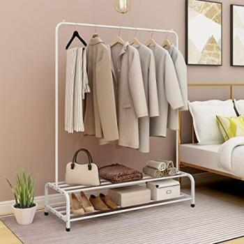 JURMERRY White Metal Storage Coat Rail