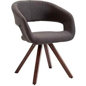 SUEZ Chaise Rembourrée Tissu Gris Foncière