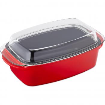 Rostiera Rossa con Coperchio Relaxdays