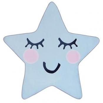 Tapis En Forme d’Étoile Bleu pour Chambre d'Enfant 120x120 cm – Série Sirius