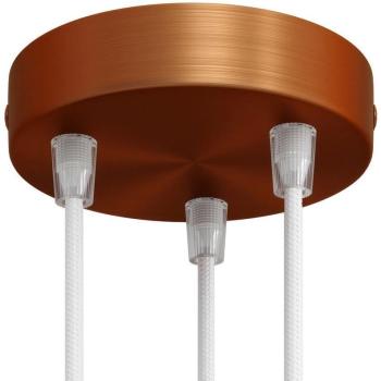Créatif Cables: Kit Rosace Cylindrique 3‑Trous – Conique, Cuivre Satiné