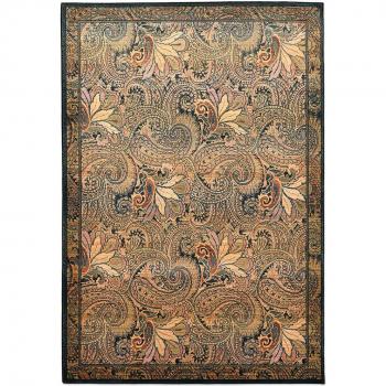 Theko Gabiro 739 Decorative Rectangle Carpet with Floral Design, 90 x 160 cm, Yellow and Brown