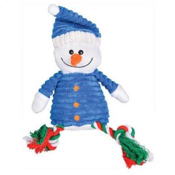 Peluche Bonhomme de Neige 45 cm avec Corde Sonore pour Chien