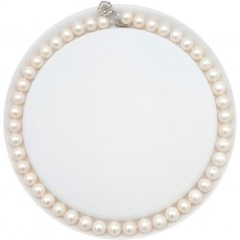 Cadeau pour la mère et la dame, ELAINZ HEART 18 AAAA lustre blanc 9-10mm collier de perles rondes