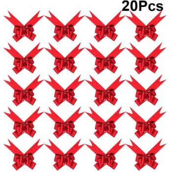 Nœud décoratif en satin 9 cm motif flocon de neige