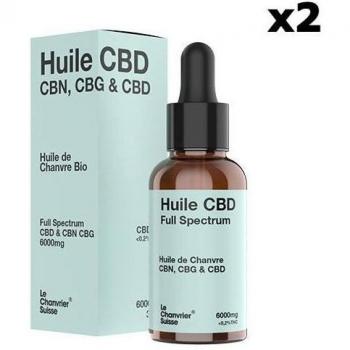 Set 2 oli di CBD e CBN – CBG Bio Le Chanvrier Suisse, 6000 mg complessivi