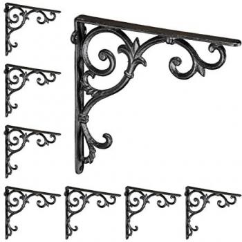 Relaxdays Étages muraux 8 supports en fonte noire
