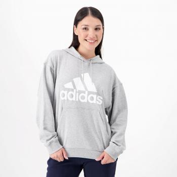 Adidas Felpa Con Cappuccio Essentials Big Logo Oversized Mgreyh / White L