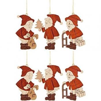Drechslerei Kuhnert Set von Weihnachtsmann Baumschmuck 19317