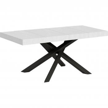 Mesa Volantis 90×120 cm Extensible – Estructura Fresno-Blanco, Acabado Anthracita