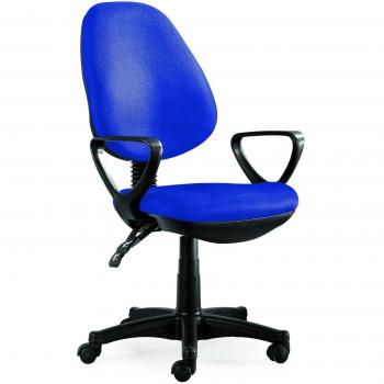 Silla Giratoria Q-Connect, Base de Nylon Negro, Ajuste de Altura (1020+120 mm), Color Azul, Dimensiones: 475 mm x 440 mm