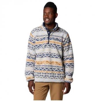 Columbia Rugged Ridge Herren Fleecejacke mit Halber Knopfleiste Beige Blau Größe L