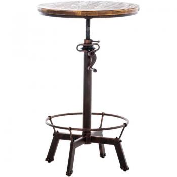 Table haute à réglage de hauteur, bois massif + métal bronze – Décoshop26