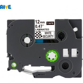 Cinta de seguridad Aive TZe-SE3 12mm para PT-E500W PT-E100B PTH100 PTD210 blanca
