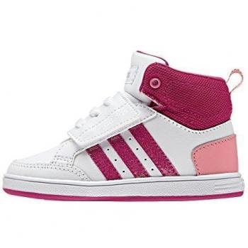Adidas Vlneo Hoops Cmf Mid Inf, Calzado Infantil, Blanco / Rosa / Fucsia