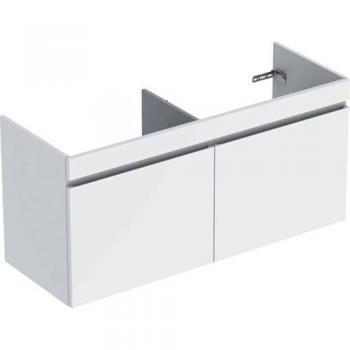 Geberit Renova Plan meuble double vasque blanc laqué brillant