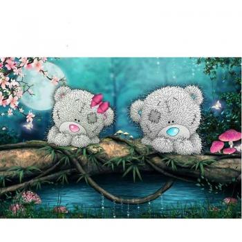 Quadro con Diamanti Cartoon Blue Note Topolino Cross Stitch 20x30