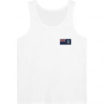 Falkland Islands Flag Crew Neck – Pure White, 100% Cotton – Slim Cut – Unisex