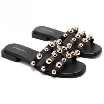 UK Women’s Gioseppo Dekorra Black Slip‑on Sandals – Size 5.5