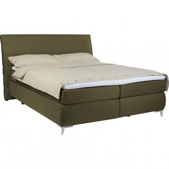 TOM TAILOR HOME Boxspringbett Soft Lines Box – Liegefläche 200 × 200 cm, H3 + H3 Federkernmatratze, grüner Farbton (Garden GCP 333)