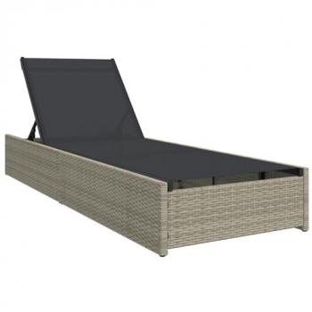 Séjour rattan beige – chaise longue 60x200x27 cm