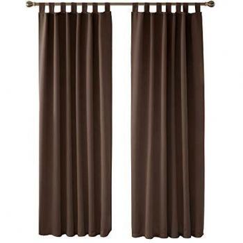 Deconovo Verdunkelungsvorhang Schlaufen 175x140 cm Braun 2er Set