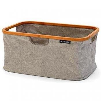 Brabantia Basket per Biancheria Falda, Capacità 40l, Colore Grigio, Anello in Bamboo