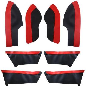 Housse d'accoudoir de porte, cuir souple, 4 pièces, Honda Civic 10e génération, noir et rouge