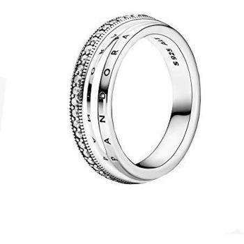 Pandora anillo de plata con triple banda pavé 199040C01