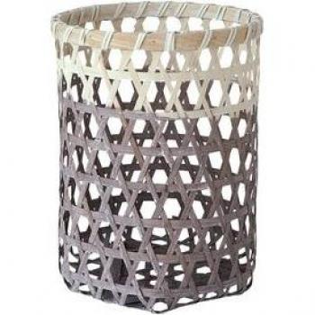 Gray Bamboo Basket for Bathroom