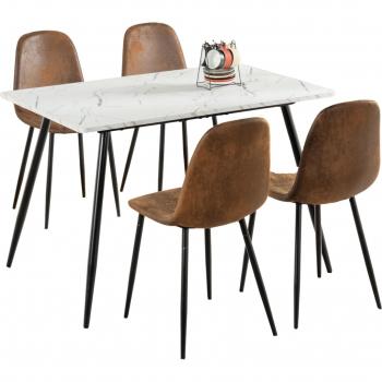 Urban Marble Table Set con 4 Sillas Escandinavas