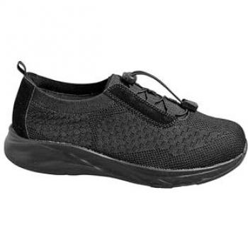 Women's Black Ultra-Fit Woven Cord Trainers