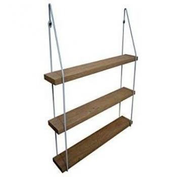 Étagère Murale Triple en Chêne 60 x 10 cm avec Supports Blanc