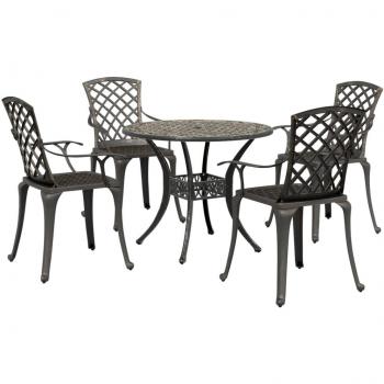 Conjunto de Jantar para Exterior 5 Peças Bronze vidaXL