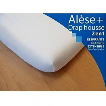 Kadolis Alèse Drap Housse 2-en-1 Berceau/Landau Blanc 40 x 80 cm