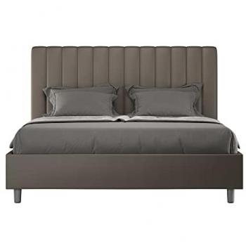 Cama Agueda con base 160x200 cuero sintético capuchino
