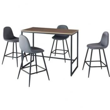 Mesa de Barra Mención con 4 Sillas de Alto Perfil – Elegancia Moderna
