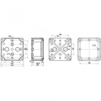 Thalassa 116x116x62mm ABS boîte