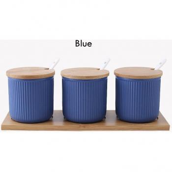 Condiment Storage Jars with Bamboo Covers
