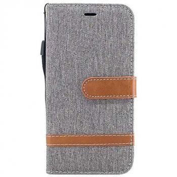 Custodia a portafoglio in jeans bicolore per iPhone X / iPhone XS