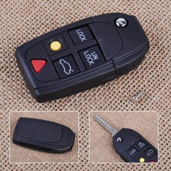 Keycase Pliable à 5 Boutons CITALL – Compatible Volvo S60/S80/V70/XC70/XC90 2003‑2006