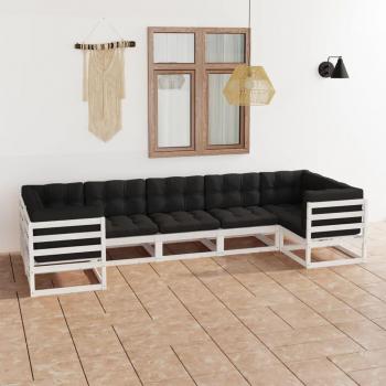 CojoPino Set Jardín 7 piezas, Cojines Blancos