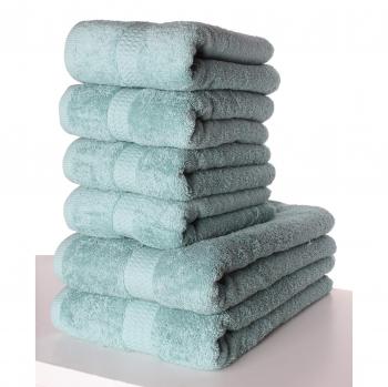 PimpamTex – Pack de Toallas de Baño y Mano 700 Gramos, 100% Algodón, Secado Rápido, Verde